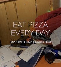 eat pizza every day improved cardboard box